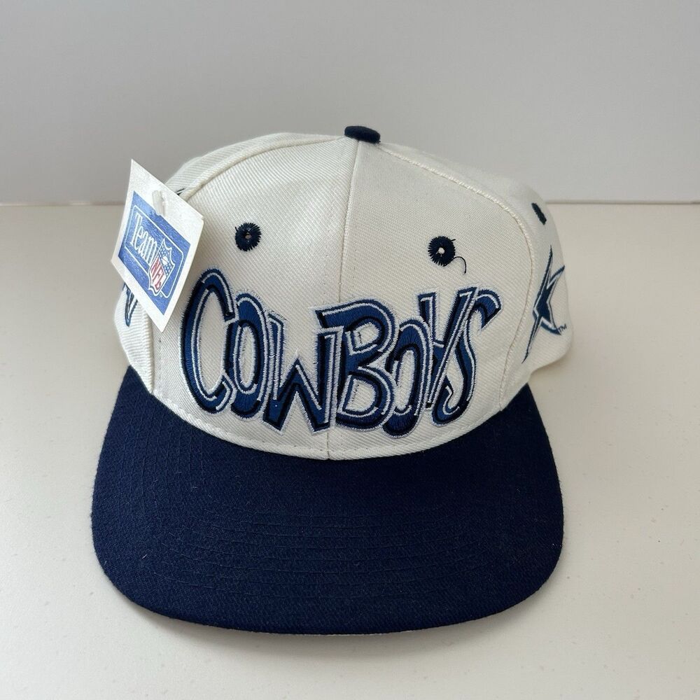 Vtg Dallas Cowboys NFL Graffiti Cap Mens Hat Snap Back Drew Pearson NOS